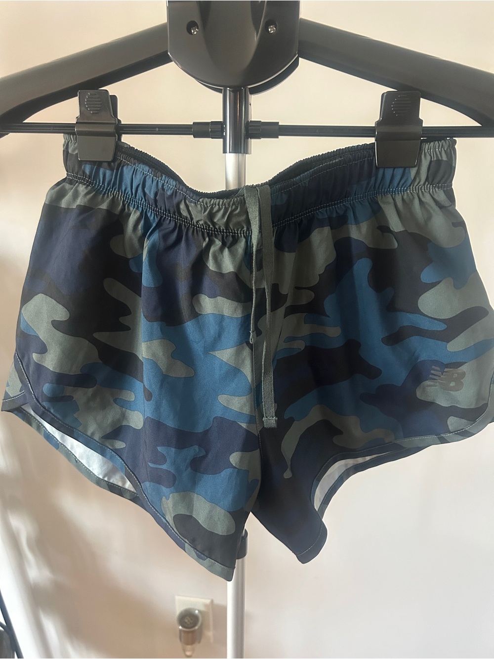 New Balance Women's Blue & Green Camo Athletic Shorts